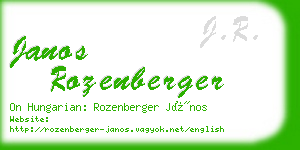 janos rozenberger business card